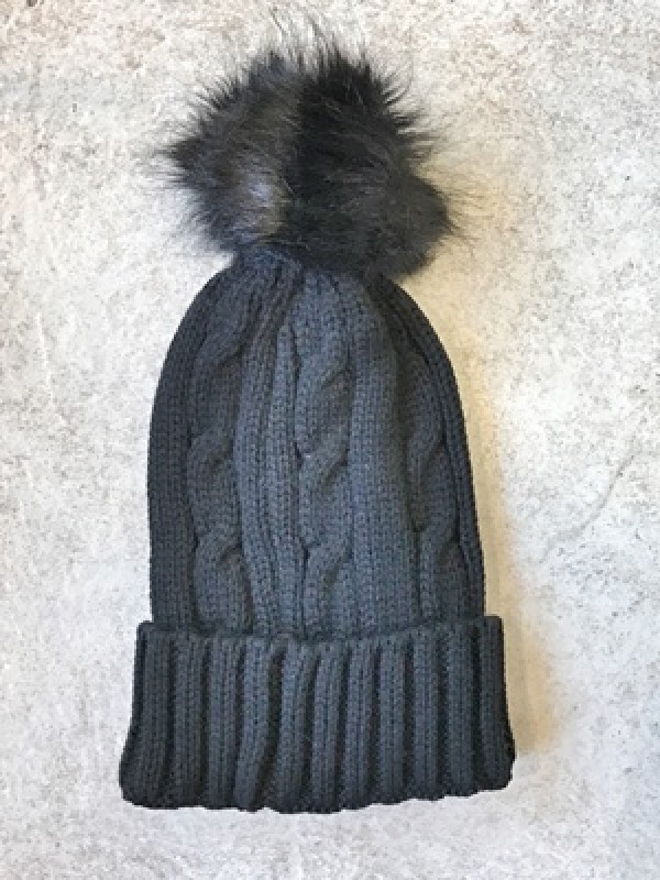 Faux fur detailed black barret